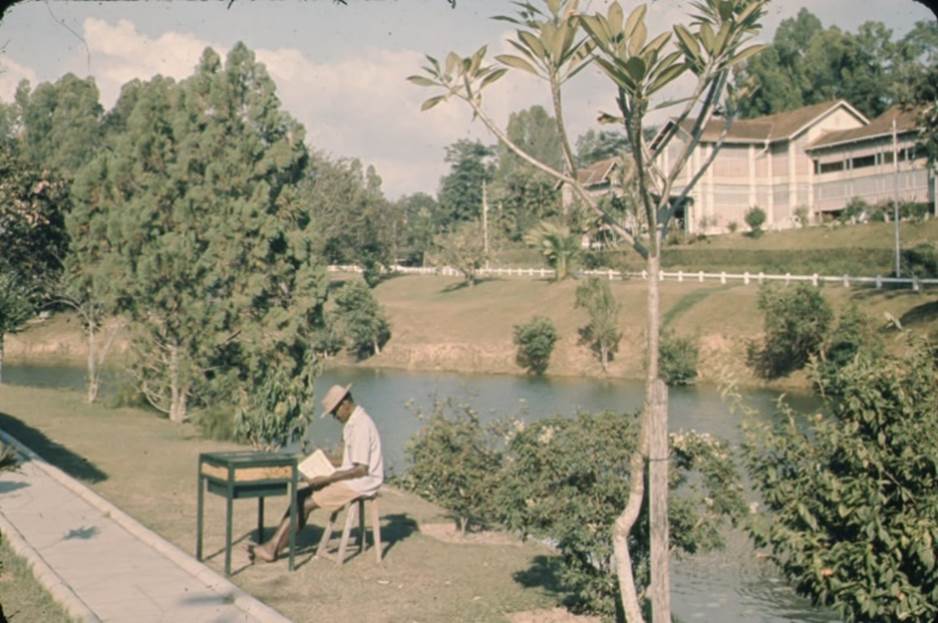 A person sitting in a chair on a deck by a lake

Description automatically generated with low confidence