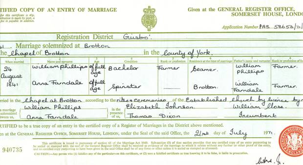 A close-up of a marriage registration form

Description automatically generated