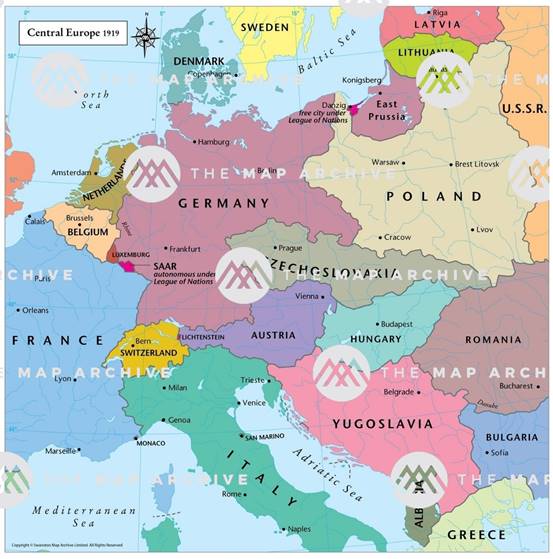 The Treaty Of Versailles 1919 - The Map Archive