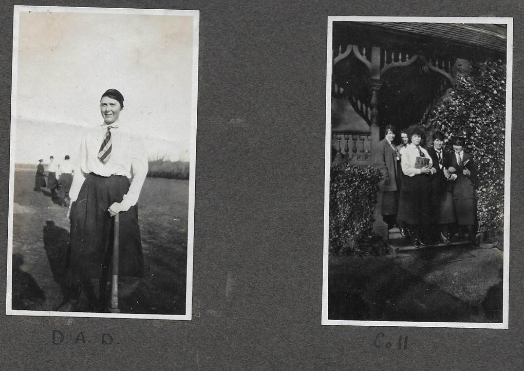 A black and white photo of two people
Description automatically generated