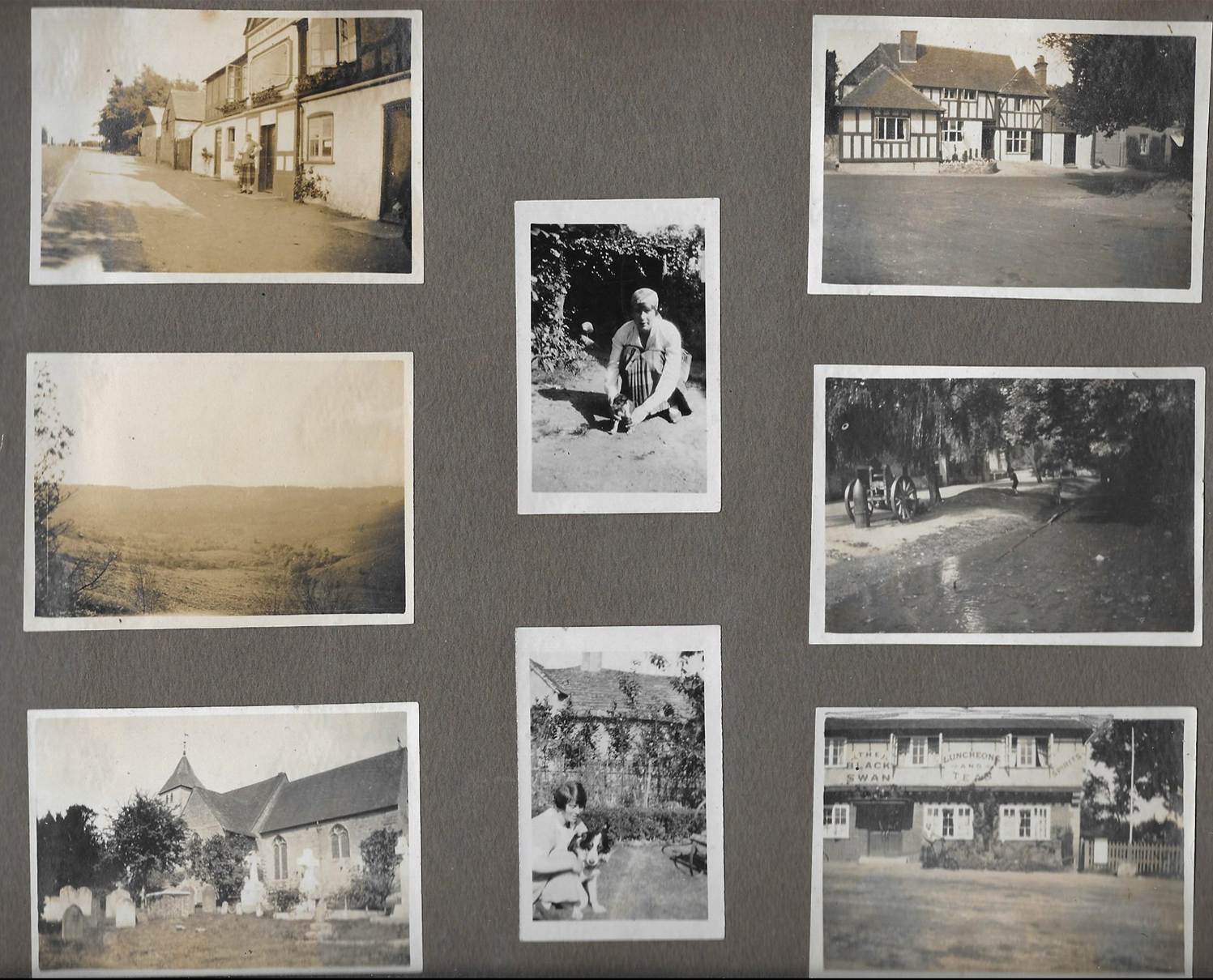 A collection of photos on a wall
Description automatically generated