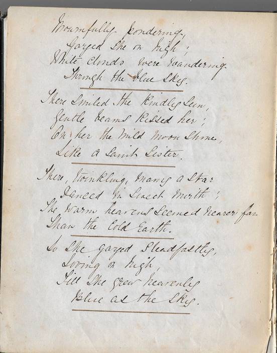 A page of a handwritten poem
Description automatically generated
