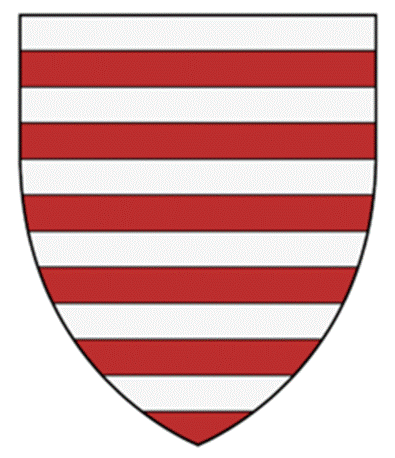 A red and white striped shield

Description automatically generated