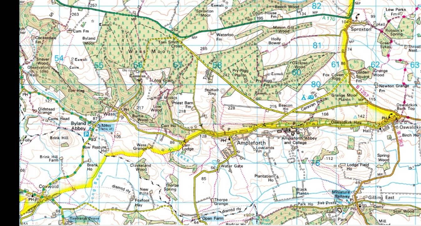A map of a route
Description automatically generated
