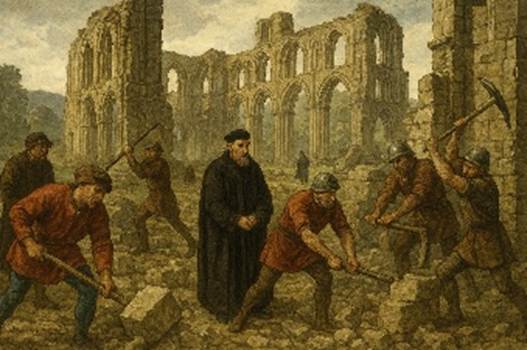 A group of men working in ruins

AI-generated content may be incorrect.