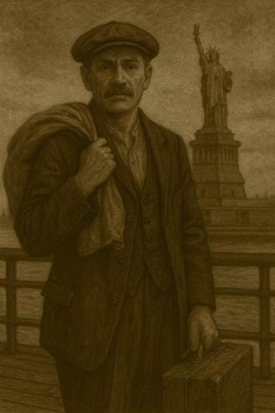 A person with a mustache holding a bag
AI-generated content may be incorrect.