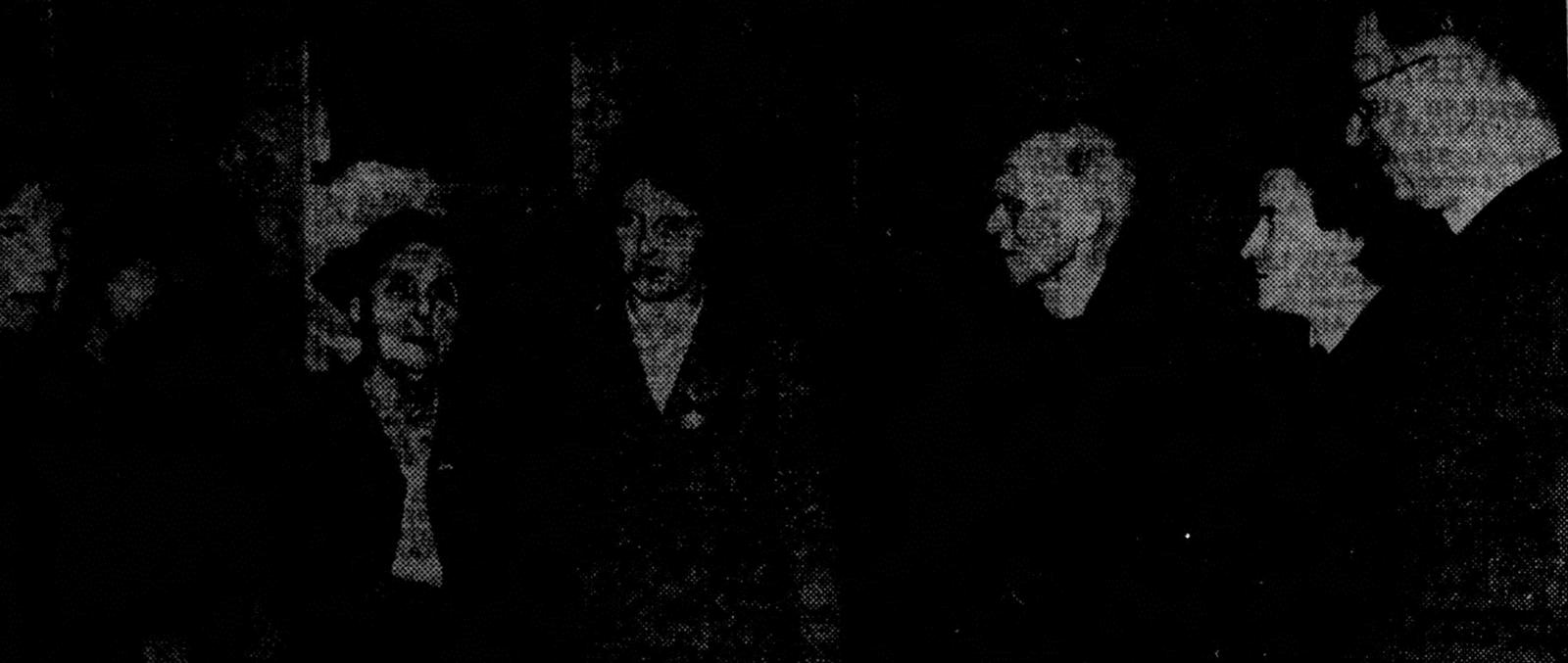 A newspaper with a black and white image
Description automatically generated
