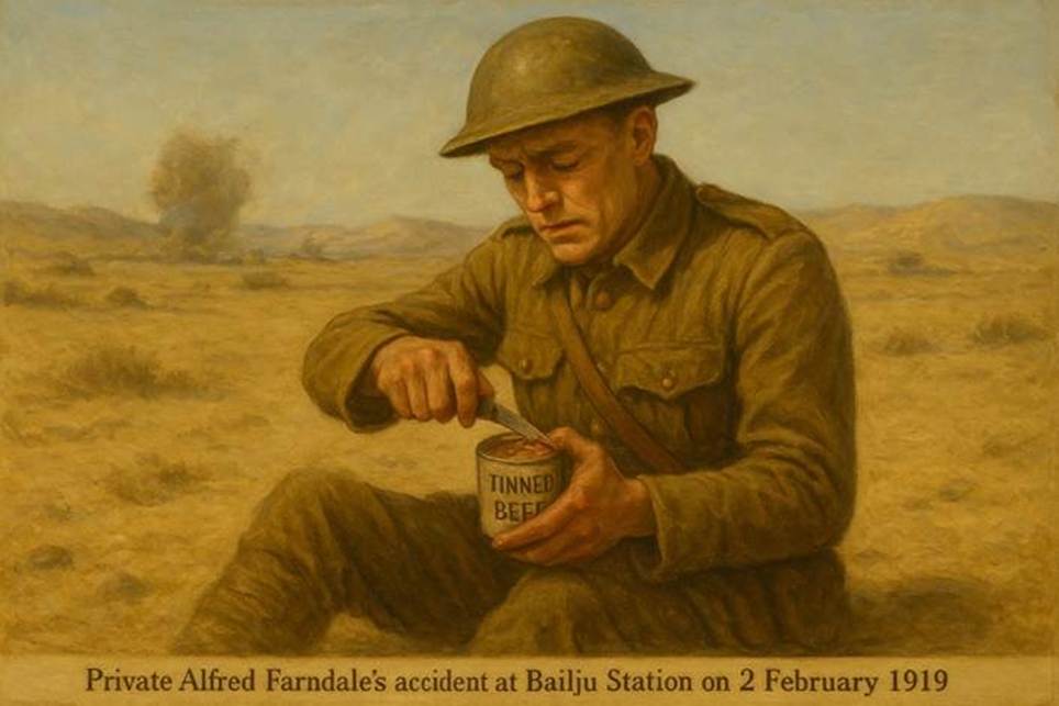 A person in uniform sitting in a field
AI-generated content may be incorrect.