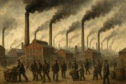 A group of people walking in front of smoke stacks

AI-generated content may be incorrect.