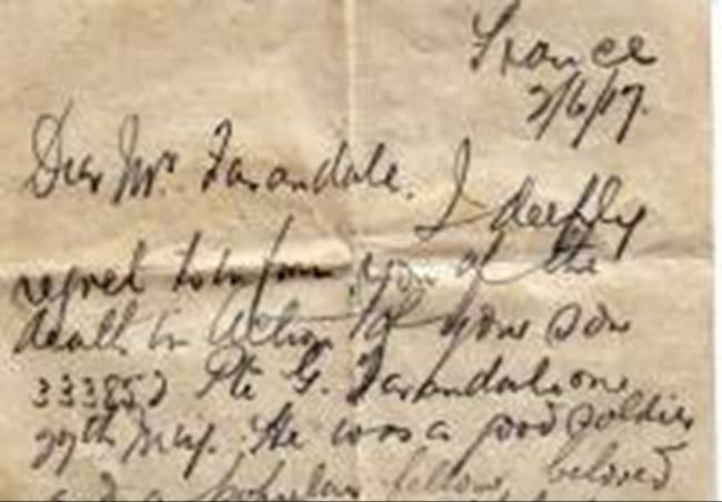 A letter with handwriting on it
Description automatically generated