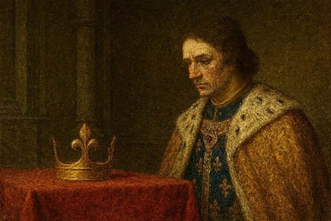 A person wearing a gold robe and a crown

AI-generated content may be incorrect.